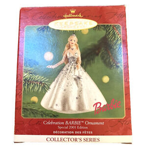 Hallmark Keepsakes 2001 Edition Celebration Barbie Christmas Tree Ornament NEW